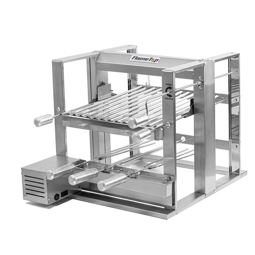 Churrasqueira Grill Elevatória 3 Espetos Com Grelha Auxiliar Inox