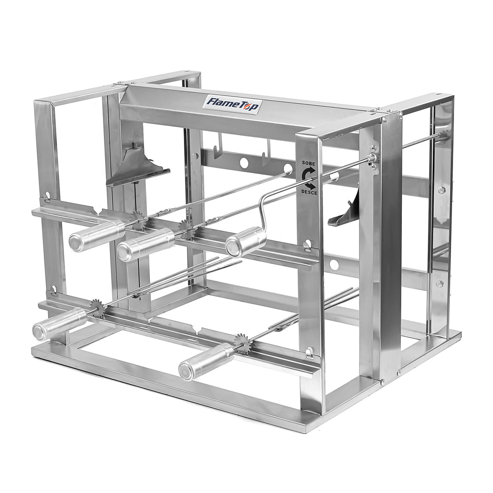 Churrasqueira Grill Elevatória 4 Espetos Com Grelha Auxiliar Inox