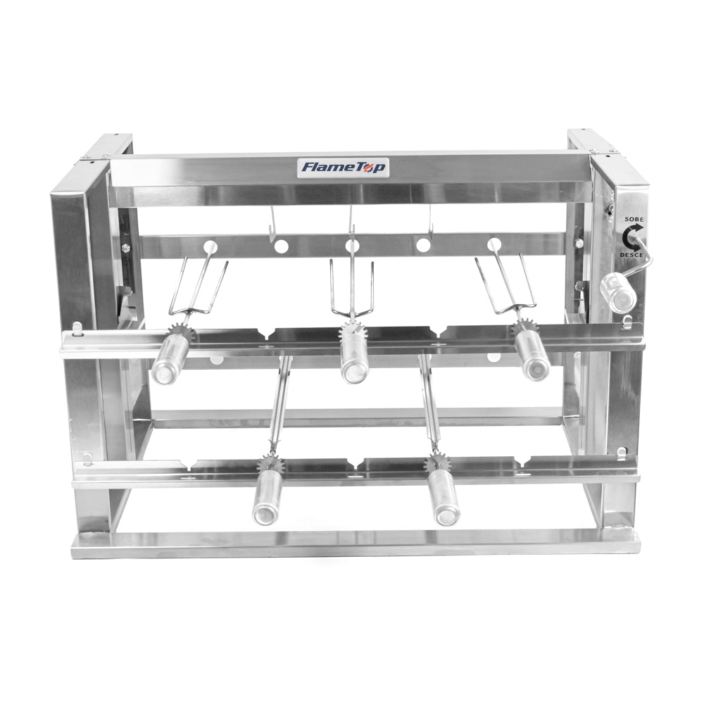 Churrasqueira Grill Elevatória 5 Espetos Com Grelha Auxiliar Inox