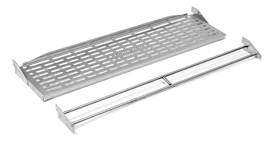 Churrasqueira Inox Suporte Fundo Suspenso Flutuante 71,5x50