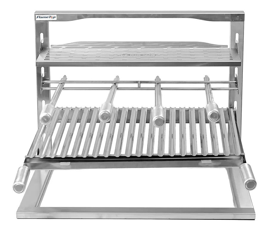 Churrasqueira Inox Suporte De Fundo Suspenso Flutuante 60x50