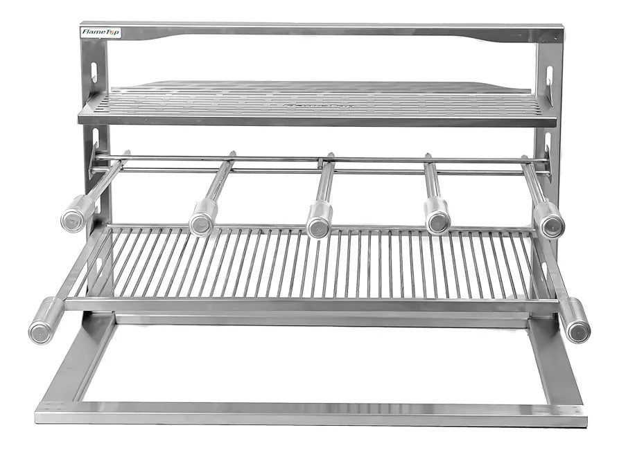 Churrasqueira Inox Suporte Fundo Suspenso Flutuante 71,5x50