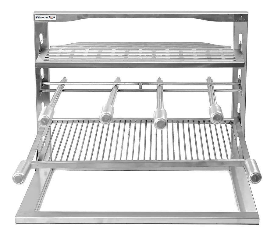 Churrasqueira Inox Suporte De Fundo Suspenso Flutuante 60x50